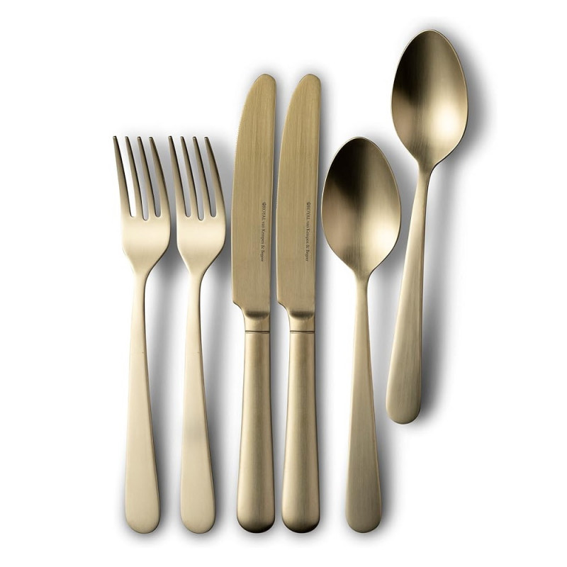 Set tacamuri 2 persoane CC004848-001 Royal van Kempen & Begeer, 6 piese, Inox18/10, Sampanie/Mat