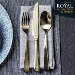 Set tacamuri 2 persoane CC004848-001 Royal van Kempen & Begeer, 6 piese, Inox18/10, Sampanie/Mat