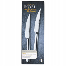 Set 2 cutite pentru friptura Royal van Kempen & Begeer CC004847-001, Luciu, Argintiu