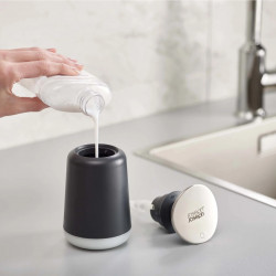 Joseph Joseph Presto™ Soap Dispenser 85137, 250 ml, Hygienic, Non-Slip Base, Large Pump, Black