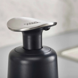 Joseph Joseph Presto™ Soap Dispenser 85137, 250 ml, Hygienic, Non-Slip Base, Large Pump, Black