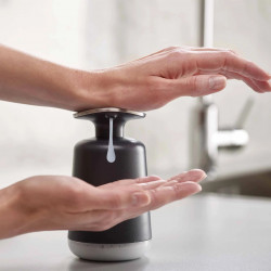 Joseph Joseph Presto™ Soap Dispenser 85137, 250 ml, Hygienic, Non-Slip Base, Large Pump, Black