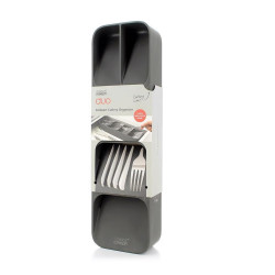 Organizator tacamuri Joseph Joseph Duo 80082, 5.7x11x39.5 cm, 5 compartimente, Anti-alunecare, Gri