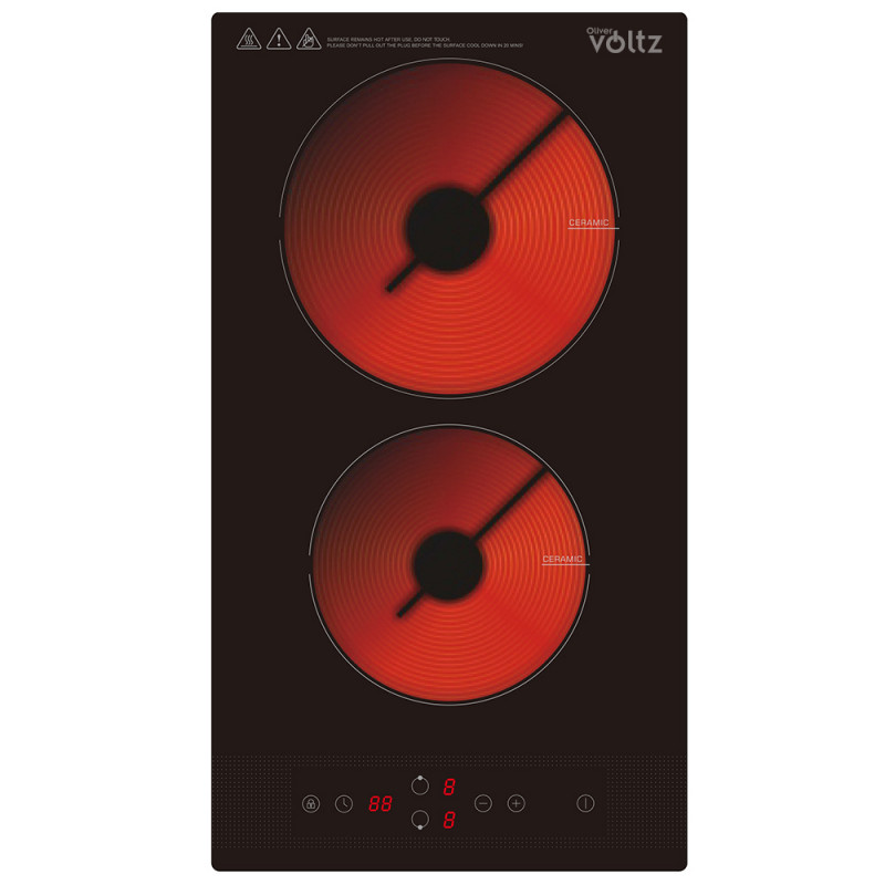 Oliver Voltz OV51445IR2 Built-In Ceramic Cooktop, 3000W, Timer, Child Lock, Black