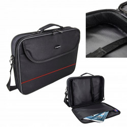 Esperanza ET101R Laptop Bag, 15.6", Long Handle, Document Pocket, Black/Red