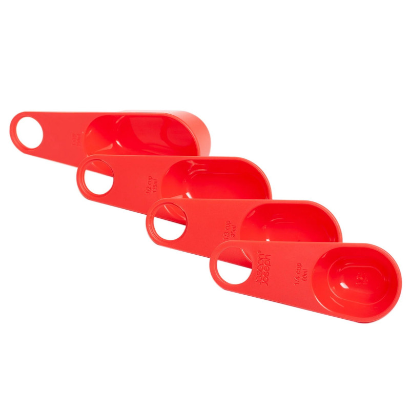 Joseph Joseph Measuring Cup Set 420171, 4-piece, Snap-on Handles, Red