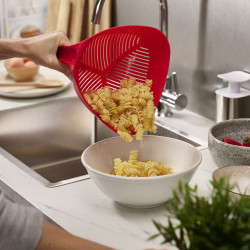 Joseph Joseph Colander 20160, Ergonomic, Quick-draining, Red