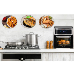 Φριτέζα-φούρνος αέρος Air Fryer Adler AD 6309, 2500W Max, 13 λίτρα, 8 προγράμματα, Καλάθι, Μαύρο/ασημί