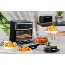 Φριτέζα-φούρνος αέρος Air Fryer Adler AD 6309, 2500W Max, 13 λίτρα, 8 προγράμματα, Καλάθι, Μαύρο/ασημί