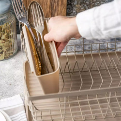 Kinghoff KH 1838 Dish Rack, Cutlery Holder, Beige