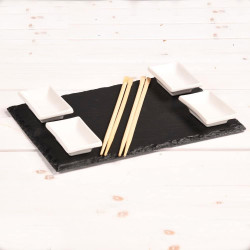 Kesper 38140 Sushi Set, 6-piece, For Two, Shishi, 10 Chopsticks, Black