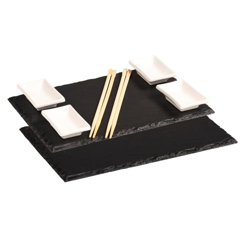 Kesper 38140 Sushi Set, 6-piece, For Two, Shishi, 10 Chopsticks, Black