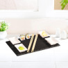 Set sushi Kesper 38140, 6 piese, Pentru doua persoane, Ardezie, 10 betisoare, Negru