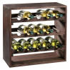 Kesper 69243 Wine Rack, 3 Shelves, Holds 15 Bottles, Pine, Brown