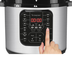 Multicooker sub presiune Beper P101COS001, 1200W, 6 L, 15 programe, Timer, Inox/Negru