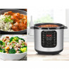 Multicooker sub presiune Beper P101COS001, 1200W, 6 L, 15 programe, Timer, Inox/Negru