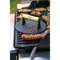 Presa pentru carne Kinghoff KH 1759, 18 cm, Maner lemn, Fonta