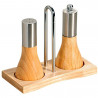 Kesper 13860 Pepper Mill and Salt Shaker Set, Stand, Wood, Metal, Brown