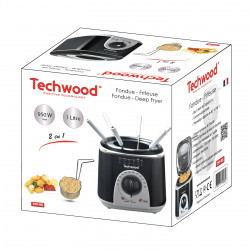 Φριτέζα και συσκευή φοντί Techwood TFF-86, 950W, 1L, 80-190C, 2in1, Μαύρο