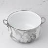 Goldmann GM 8017-24W Saucepan, 24 x 15 cm, 6.2 liters, Enameled, Chrome-plated handles, Induction-compatible, White/Marble