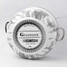 Goldmann GM 8017-24W Saucepan, 24 x 15 cm, 6.2 liters, Enameled, Chrome-plated handles, Induction-compatible, White/Marble