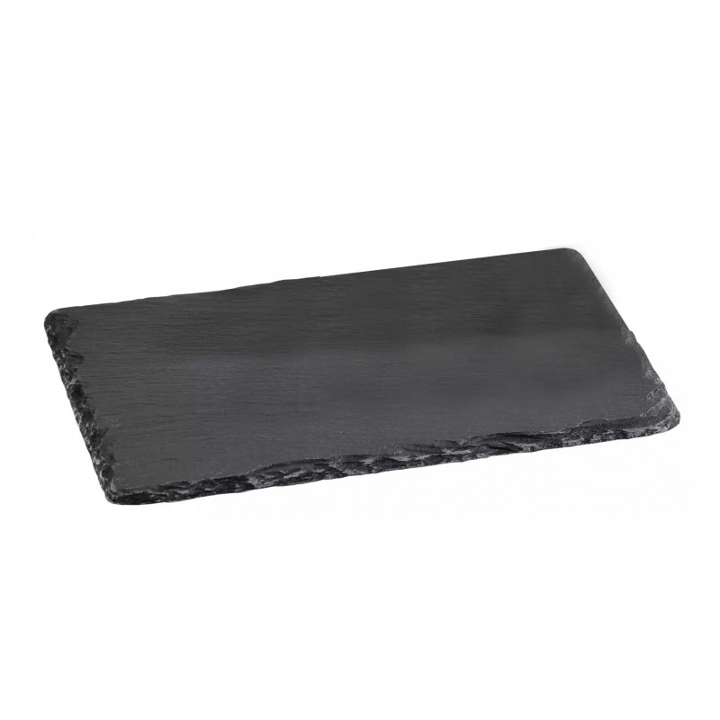 Platou pentru servire Kesper 38100, 30x20cm, Ardezie, Picioare anti-alunecare, Negru