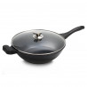 Tigaie wok Royalty Line RL-BW32M, 32 cm, 3.7 L, Acoperire marmura, Inductie, Manere moi, Negru