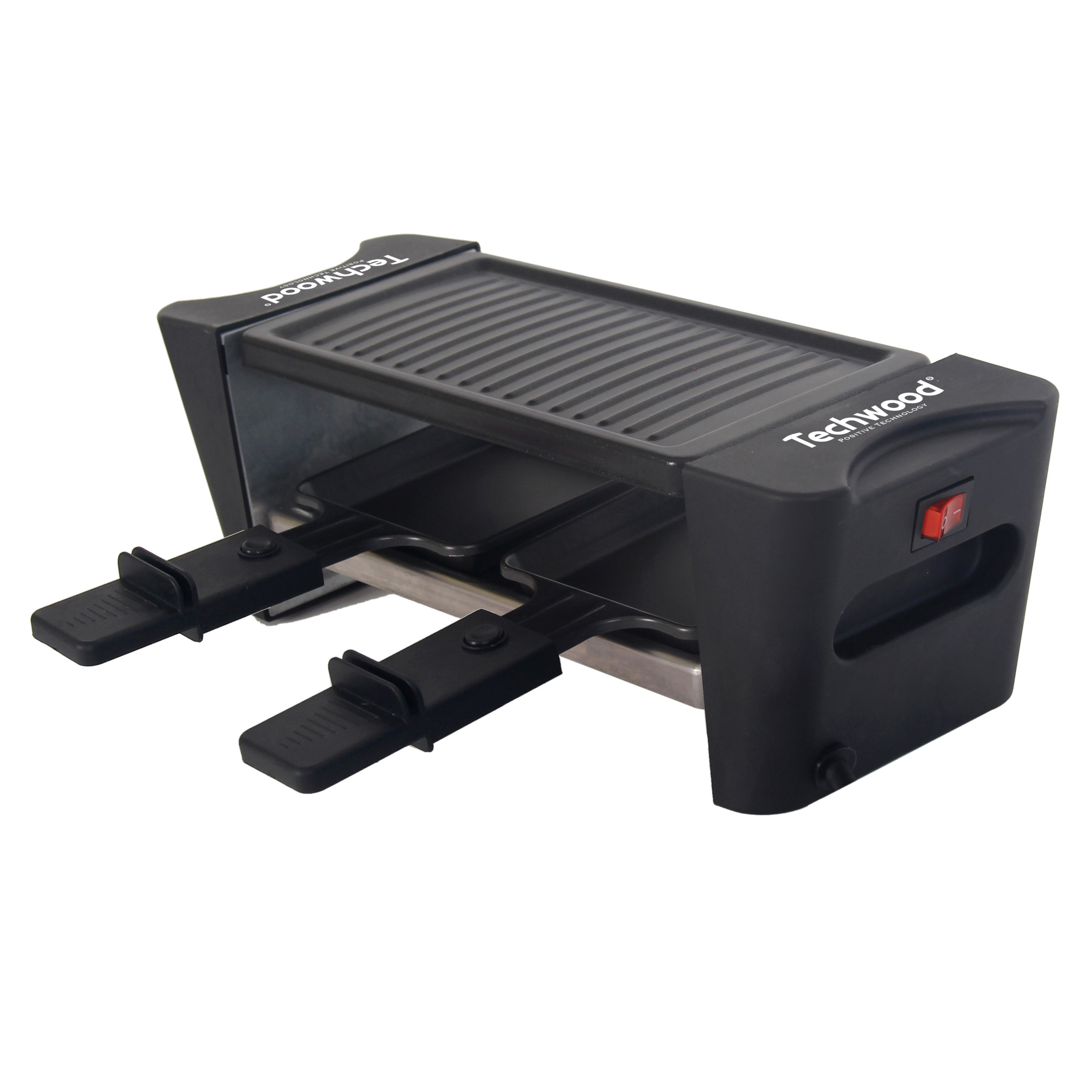 Plita raclette/grill Techwood TRD-2456, 450W, Acoperire antiaderenta, Manere reci, Termostat, Negru