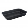 Tava de copt Rosberg R51222MS39, Dreptunghiulara, Otel, Acoperire marmura, Antiaderent, Negru