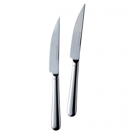 Set of 2 Royal van Kempen & Begeer CC004847-001 steak knives, Glossy, Silver
