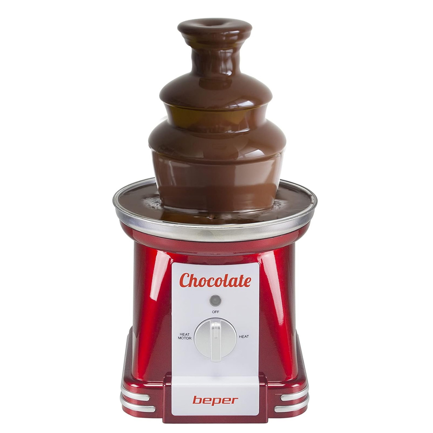 Fantana pentru ciocolata Beper P101CUD200, 90W, 750 ml, 3 nivele, Miscare si temperatura constanta, 