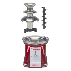 Σιντριβάνι σοκολάτας Beper P101CUD200, 90 W, 750 ml, 3 επίπεδα, Συνεχής κίνηση και σταθερή θερμοκρασία, Κόκκινο