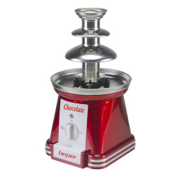 Σιντριβάνι σοκολάτας Beper P101CUD200, 90 W, 750 ml, 3 επίπεδα, Συνεχής κίνηση και σταθερή θερμοκρασία, Κόκκινο
