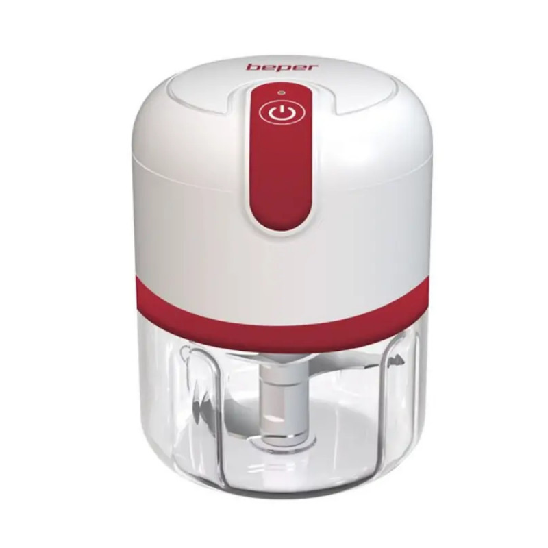 Beper P102ROB050 Portable USB Blender, Li-Ion 1500 mAh, 30W, 250ml, 3 Blades, Pulse, Transparent/White