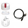Φορητός μπλέντερ USB Beper P102ROB050, Li-Ion 1500 mAh, 30W, 250ml, 3 μαχαίρια, λειτουργία Pulse, Διαφανές/Λευκό
