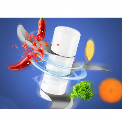 Φορητός μπλέντερ USB Beper P102ROB050, Li-Ion 1500 mAh, 30W, 250ml, 3 μαχαίρια, λειτουργία Pulse, Διαφανές/Λευκό
