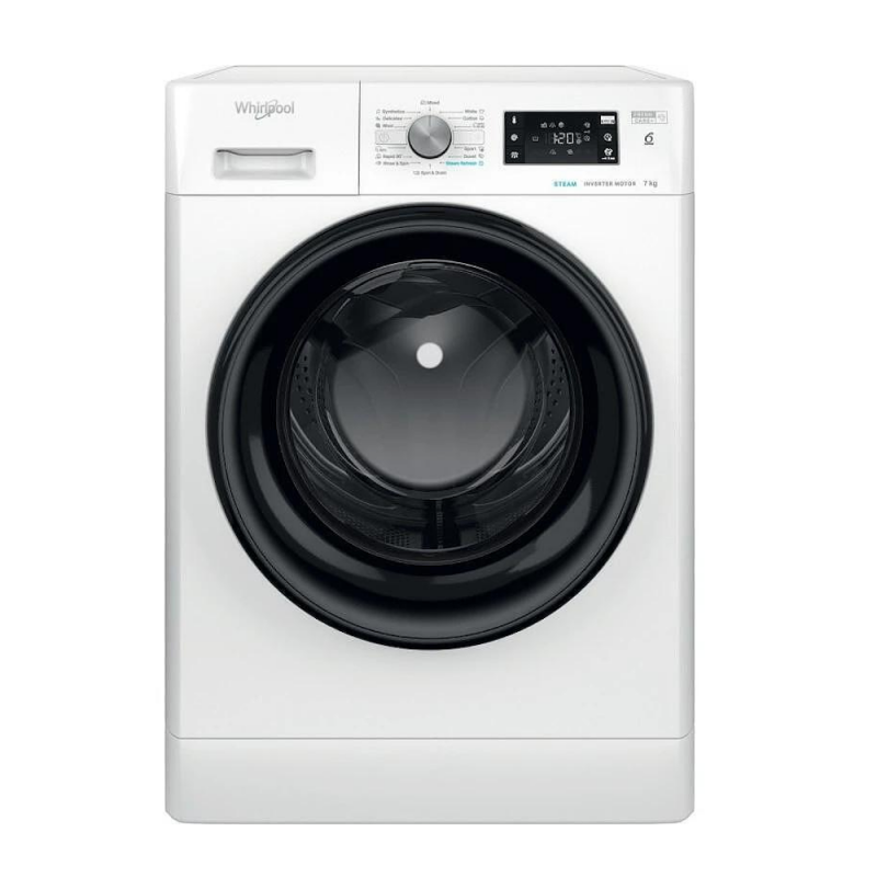 Пералня Whirlpool FFB 7259 BV EE, Инверторен мотор, 1200 об/мин, Програми 14, LCD дисплей, 7 kg, Клас B, Бял