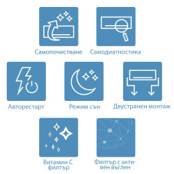 Inverteres légkondicionáló AUX Neo ASW-H09B5A4/QDR3DI-C0, A++, Akár 18 m2, Wi-Fi képesség, Öntisztító, C-vitamin szűrő, Aktívszén szűrő, fehér