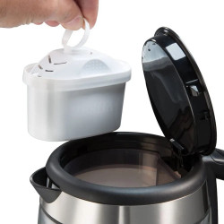 Russell Hobbs Clarity 20760-57 Glass Electric Kettle with Filter, 2200W, 1L, Illuminated, Concealed Heating Element, SCHOTT DURAN, BRITA Filter, Stainless Steel