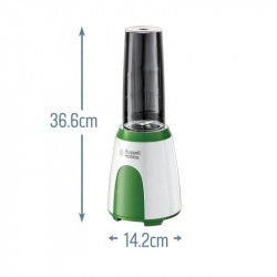 Blender Russell Hobbs Explore Mix & Go Cool 25160-56, 300 W, 600 ml, fără BPA, Otel inoxidabil, Design ergonomic, Alb/verde