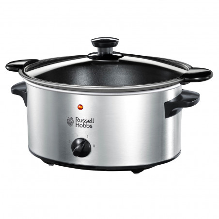 Уред за бавно готвене Slow Cooker Russell Hobbs Cook 22740-56, 160 W, 3.5 л, 2 програми, Запазване на топлината, Инокс