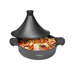 Tigaie Tajine Cheffinger TAJ28, 28 cm, Acoperire antiaderenta, Rezistenta la zgarieturi, Inductie, Negru