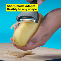 Tasty 678020 Peeler, Soft-touch handle, 19 cm, Stainless steel, Blue