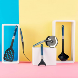 Tasty 678024 Ice Cream Scoop, Non-Slip Rubber Handle, Stainless Steel, 23.5 cm, Blue