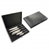 Set de cutite Cheffinger DAMA01, 5 piese, Oțel inoxidabil, Cutie din lemn, Maner ergonomic, Taiere precisa, Negru