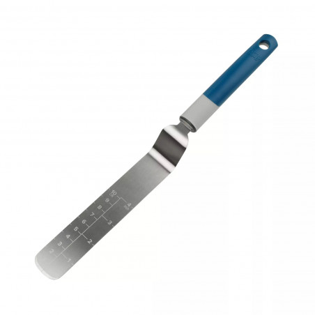 Spatula cu gradatie Tasty 678026, Maner moale la atingere, 32,5 cm, Otel inoxidabil, Albastru