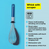 Tasty 678031 Whisk, Silicone Tip, Soft Handle, 31.5 cm, Stainless Steel, Blue