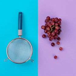 Tasty Strainer 678048, 2 Handles, 14x29 cm, Stainless Steel, Blue