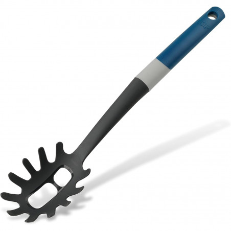 Tasty 678065 Spaghetti Spoon, Portioning Hole, Soft Grip, 34 cm, Plastic, Blue