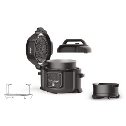 Multicooker Ninja OP300EU, 1460W, 6L, TenderCrisp, 7in1, fara BPA, Acoperire ceramica antiaderenta, Negru